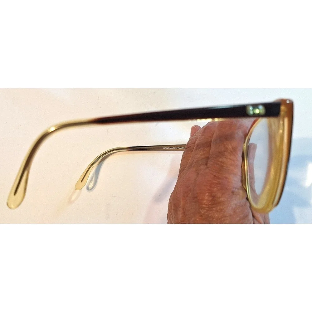Anne Klein Jacquard Vintage Cat Eye Glass Frames Brown Handmade Italy 53-17 135